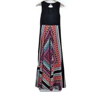 Scarf print jersey & new arrivals crêpe de chine maxi dress